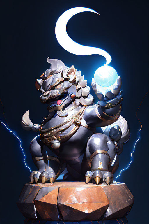 05916-1600036262-((1dashiji_1.3)),Strong muscular,chinese stone lion,,looking at viewer,,kamehameha,energy ball,charging,electricity,(night scene.png